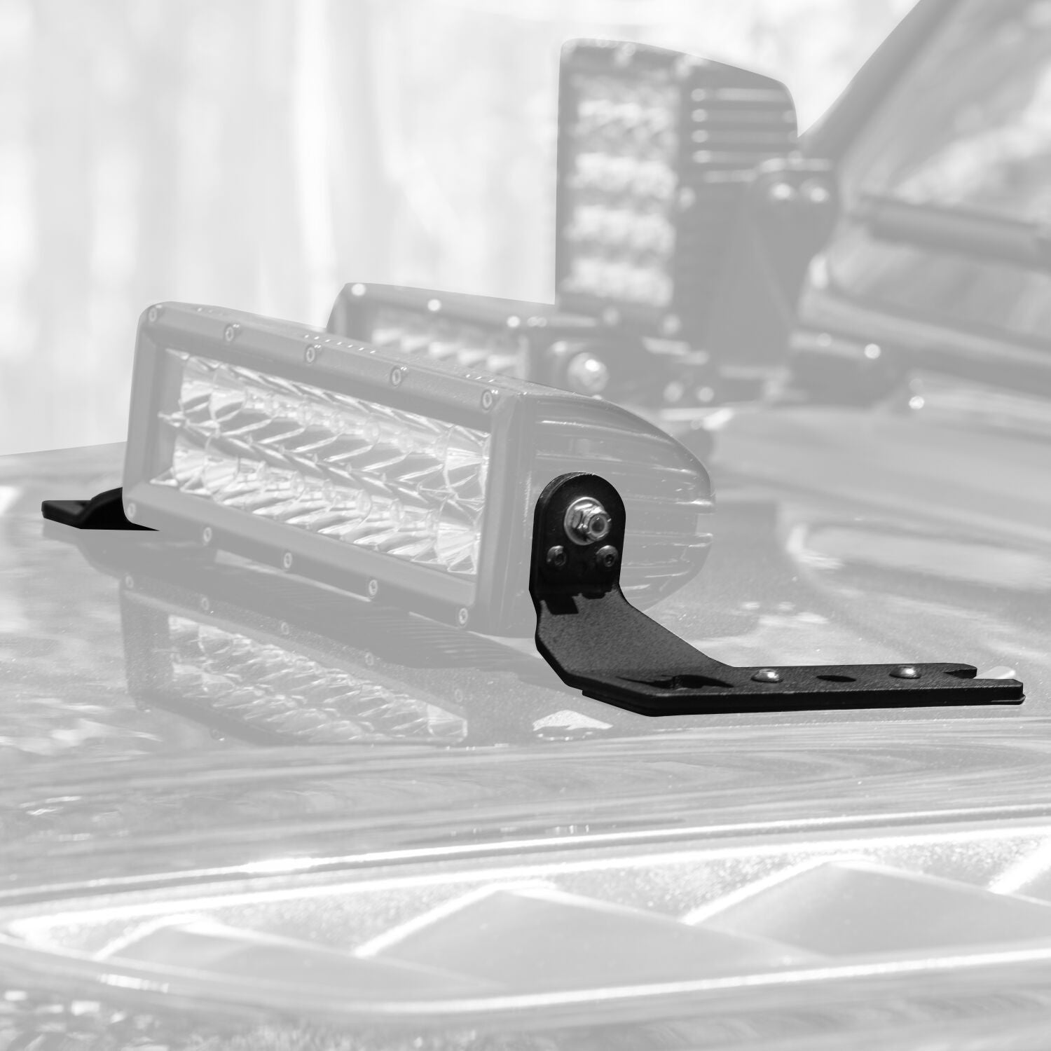 XE Center Hood Light Mount for a 10 Inch Double Row LED Bar Textured Black 2018-2026 Jeep Wrangler JL 2020-2025 Jeep Gladiator Go Rhino