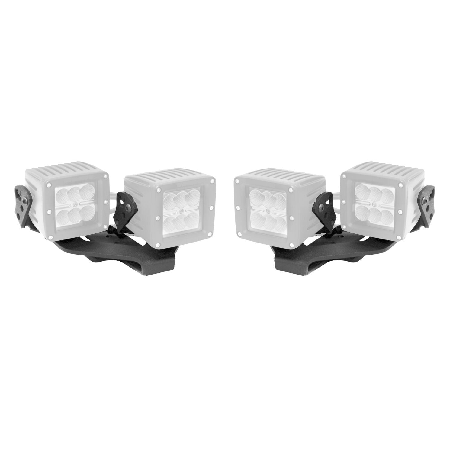 XE Center Hood Light Mounts Several 3 Inch Cube LED Lights to hood Textured Black 2018-2026 Jeep Wrangler JL 2020-2025 Jeep Gladiator Go Rhino