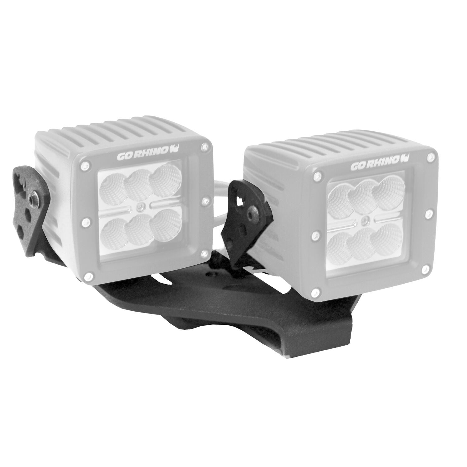 XE Center Hood Light Mounts Several 3 Inch Cube LED Lights to hood Textured Black 2018-2026 Jeep Wrangler JL 2020-2025 Jeep Gladiator Go Rhino
