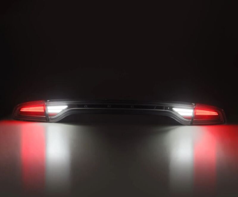 AlphaRex NOVA-Series prismatic LED tail lights for 2015-2023 Dodge Charger, featuring a chrome finish and bright illumination.