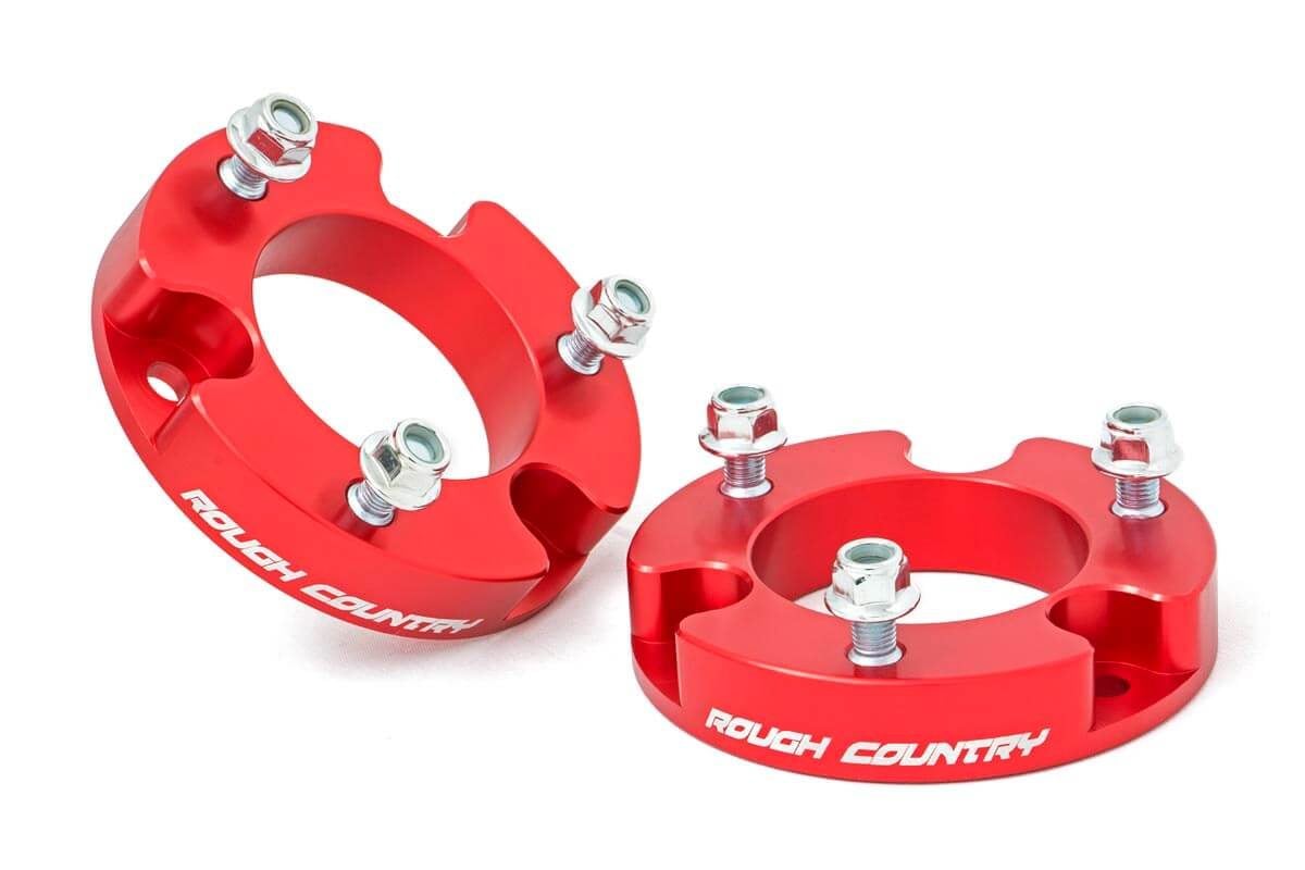2 Inch Leveling Kit Aluminum Red Toyota Tacoma 2WD/4WD (2005-2023) Rough Country