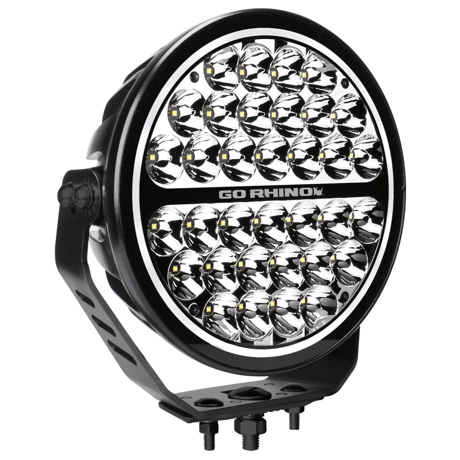 Go Rhino Blackout Series Lights 9 Inch Round Single LED Spot Light Kit W/Daytime Running Lights Black 2026-2026 Chevrolet Suburban 2026-2026 Chevrolet Tahoe Go Rhino