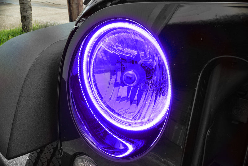 Oracle Jeep Wrangler JK 07-17 LED Waterproof Halo Kit - ColorSHIFT w/ Simple Controller