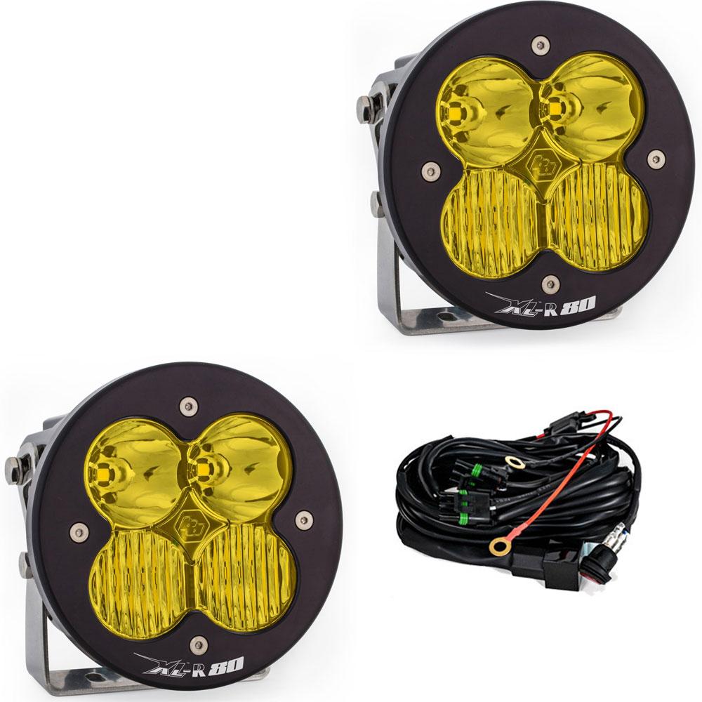 LED Light Pods Amber Lens Pair XL R 80 Series Baja Designs