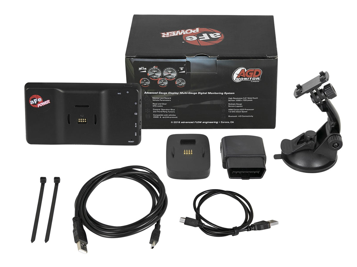 Agd 5-1/2 Inch Digital Gauge Display Monitor Dodge/Ram/Ford/GM Diesel Trucks 08-23 L6-6.7L (td)/V8-6.4L/6.6L/6.7L (td) aFe Power