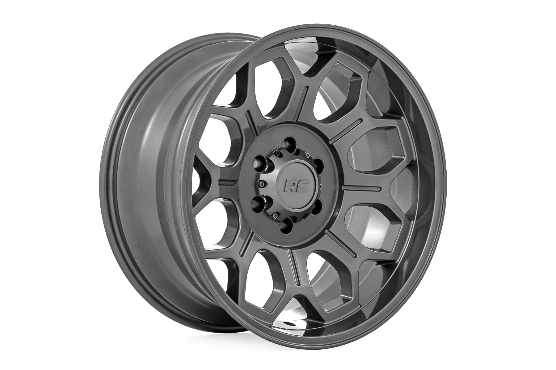 77 Series Wheel One-Piece Gunmetal Gray 20x10 6x5.5 -25mm Rough Country
