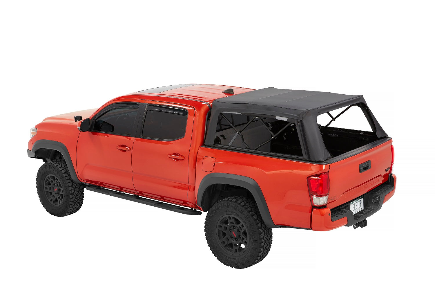 Supertop Truck Bed Cap 2 For Toyota 2016-2023 Tacoma 6.0 Foot Black Diamond PVC Coated Sailcloth No Drill Bestop