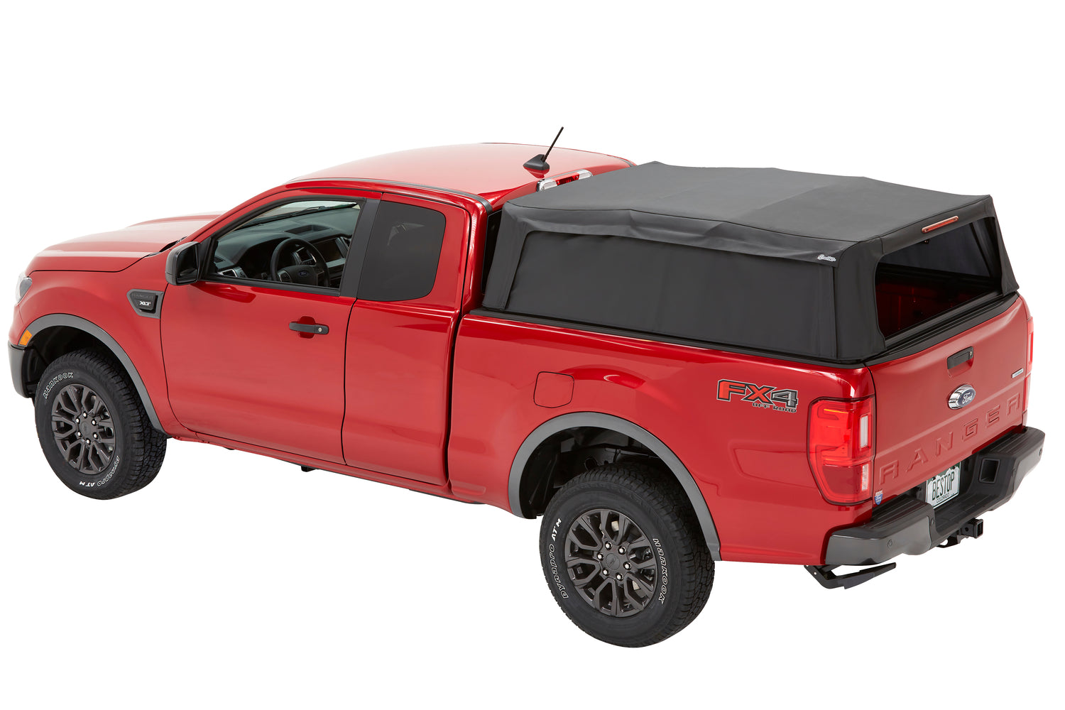Supertop Truck Bed Cap 2 For Ford 2019-2024 Ranger 6.0 Foot Black Diamond PVC Coated Sailcloth No Drill Bestop