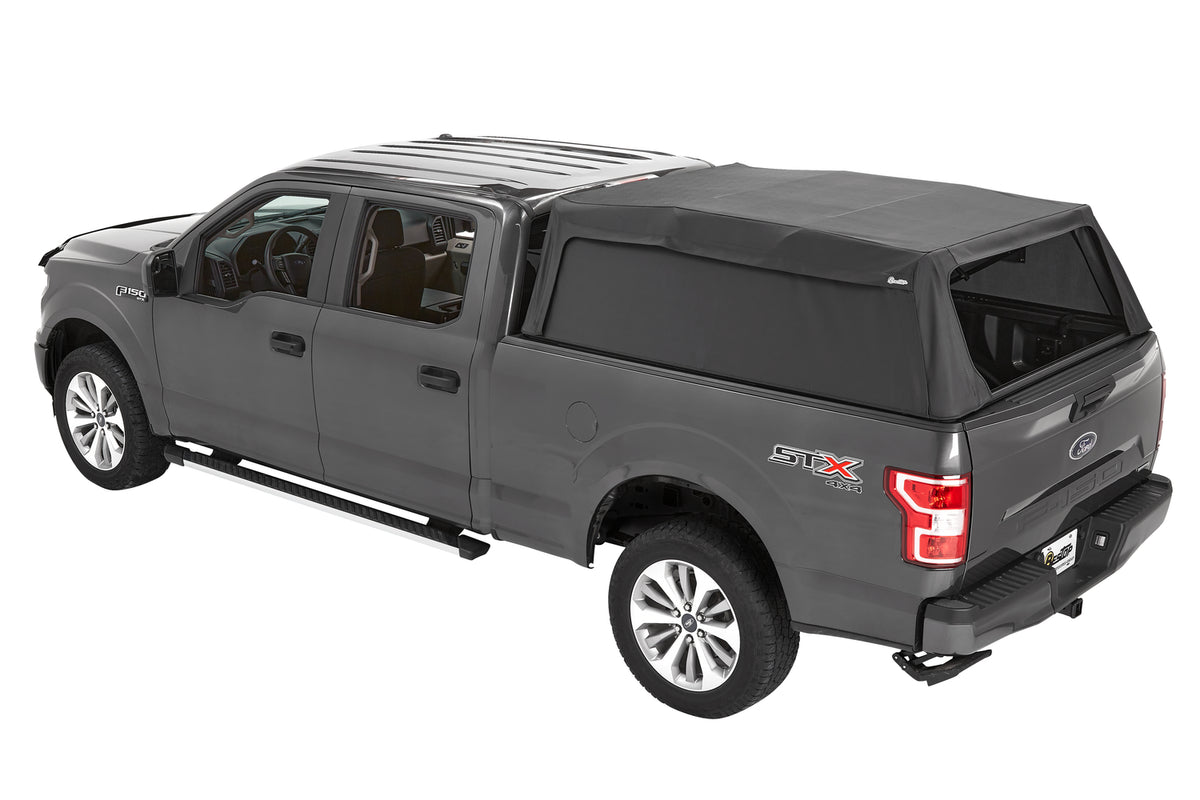 Supertop Truck Bed Cap 2 For Ford 2015-2024 F-150 6.5 Foot Black Diamond PVC Coated Sailcloth No Drill Bestop