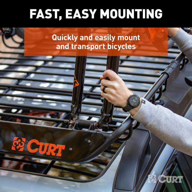 CURT Quick-release Bike Mount Accessory for Model 18123 Roof Rack Model 18125