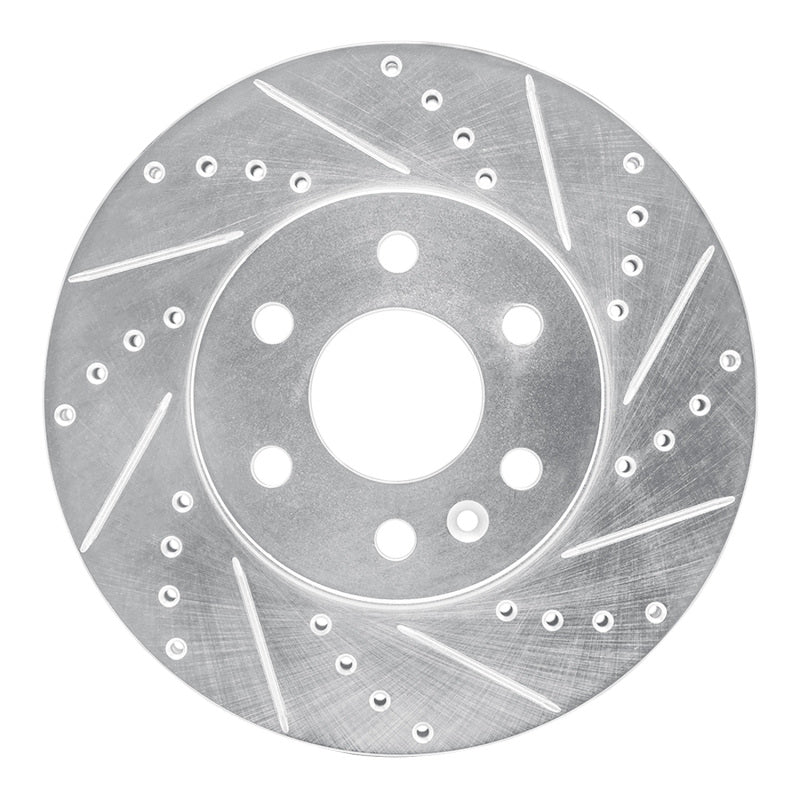 R1 15-20 Chevrolet Colorado Front Right Drilled & Slotted Silver Brake Rotor