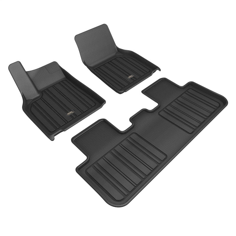 3D MAXpider black floormats for 2026 Tesla Model Y, designed for 1st and 2nd row protection and style.