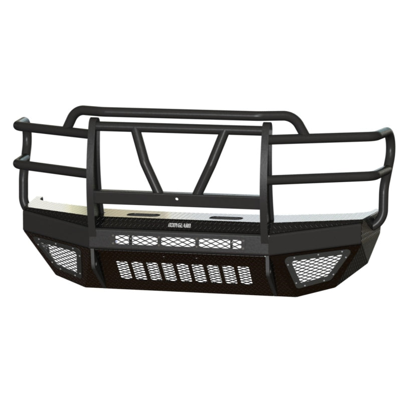 Bodyguard T2 Front Extreme 2017-2022 Ford F250/F350 No Sensors Cutouts Factory Fog Cutouts Winch Mount Skid Plate W/O Mesh Grille No Camera Harness Bare Metal Model EEF17BNWBNN
