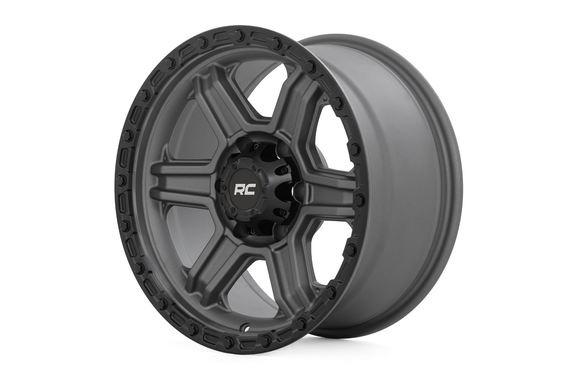 79 Series Wheel One-Piece Gunmetal Gray w/Black Ring 17x8.5 6x5.5 0mm Rough Country