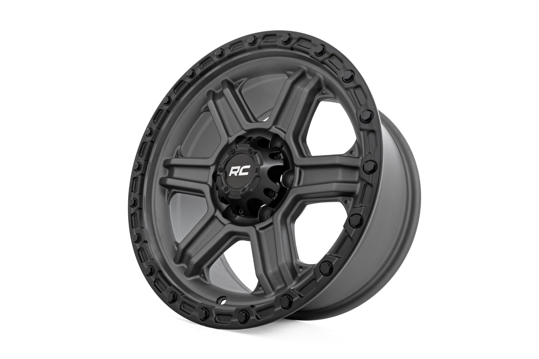 79 Series Wheel One-Piece Gunmetal Gray w/Black Ring 17x8.5 6x5.5 0mm Rough Country