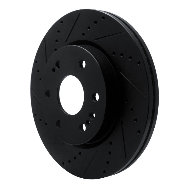 R1 2019-2026 Cadillac Escalade ESV Front Left Drilled & Slotted Black Brake Rotor
