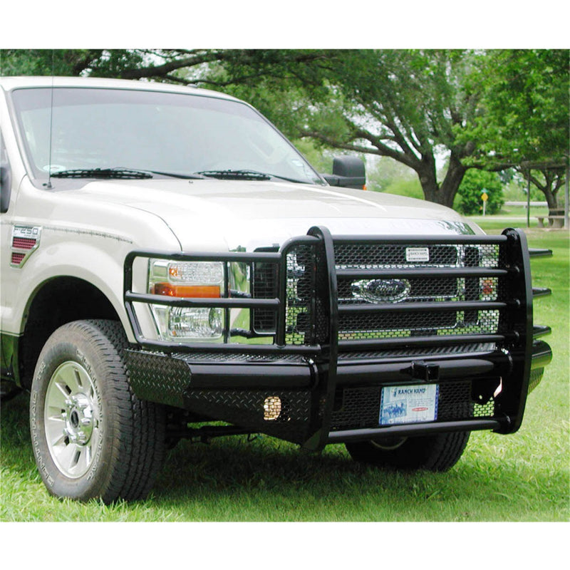 Ranch Hand Legend Series Front Bumper W/ Grille Guard Fits Select 08-10 Ford Super Duty F-250/F-350/F-450/F-550 Model FBF081BLR