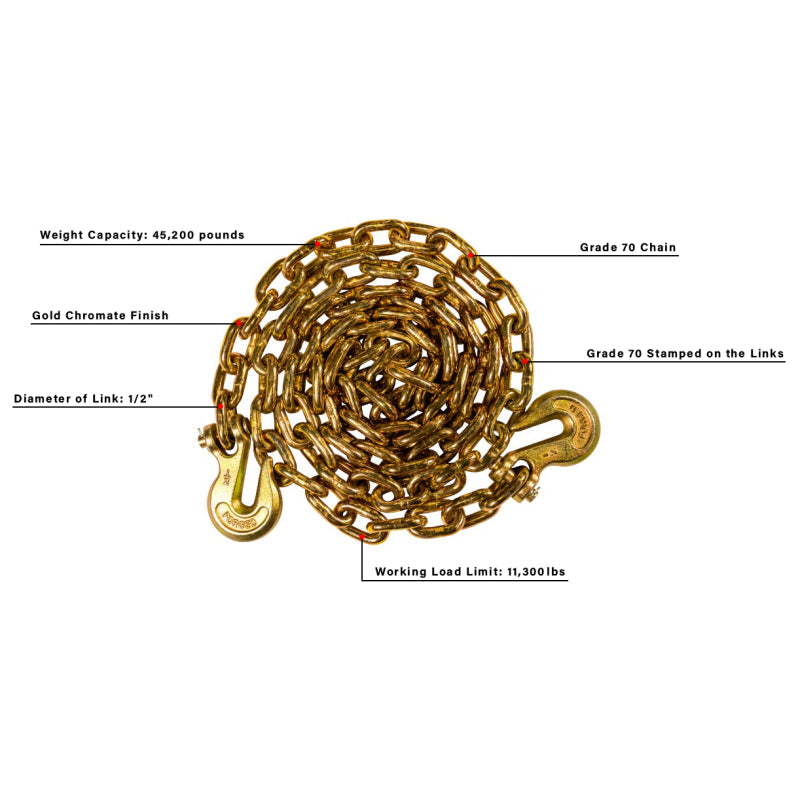 BulletProof Hitches Extreme Duty 1/2" x 16' Transport Chain Model BPEDTRANSPORT16