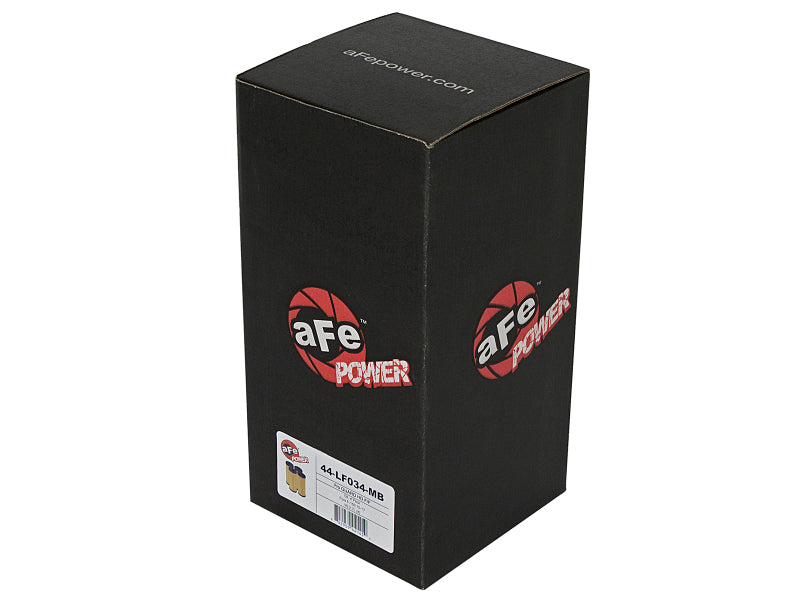 aFe ProGuard oil filter box featuring a sleek black design with red and white branding, ideal for high-performance vehicles.