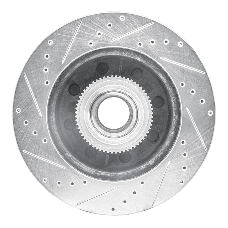 R1 06-12 Ford F-250 2WD (Super Duty) Front Right Drilled & Slotted Silver Brake Rotor