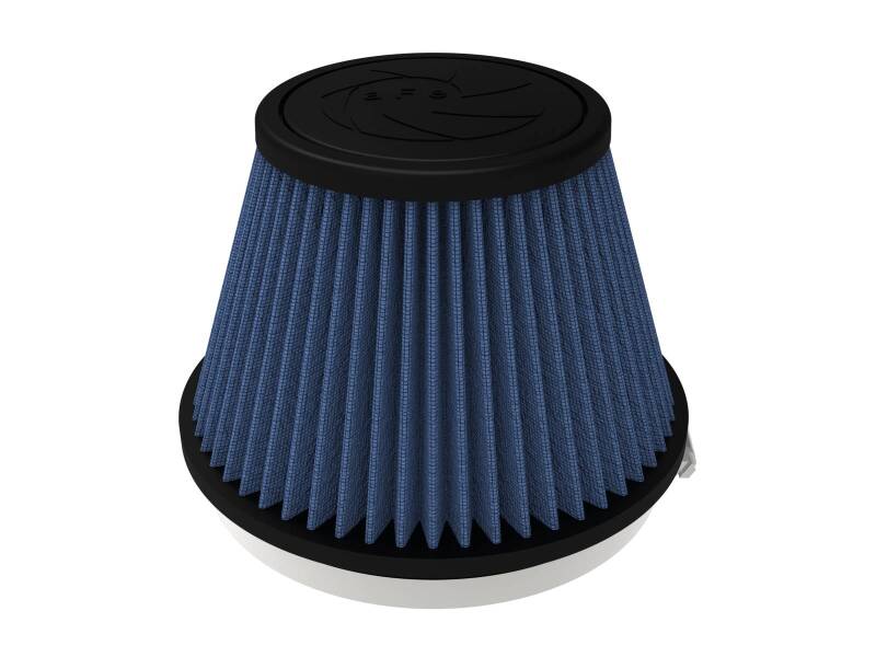 Universal afe Magnum FLOW air filter with a conical design, featuring a blue pleated filter element and a black base.