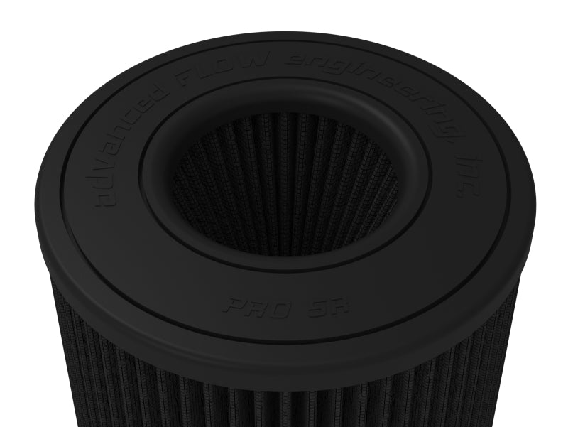 Inverted air filter designed for afe Momentum Intake, featuring a black finish and precise dimensions for optimal airflow.