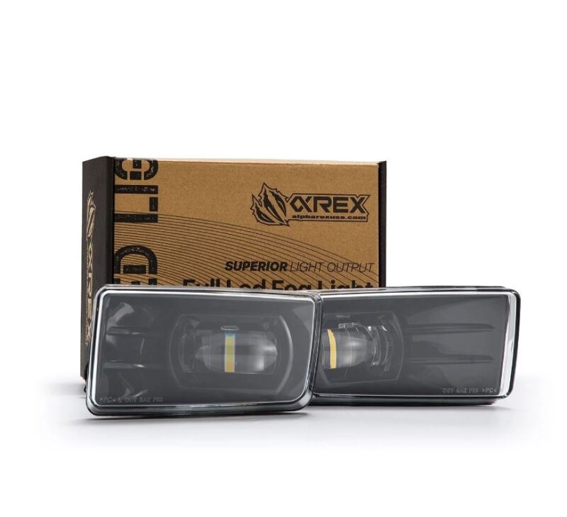 AlphaRex DoubleTap dual color LED fog lights for 2007-2013 Chevrolet Silverado and 2004-2017 Tahoe with amber and white options.