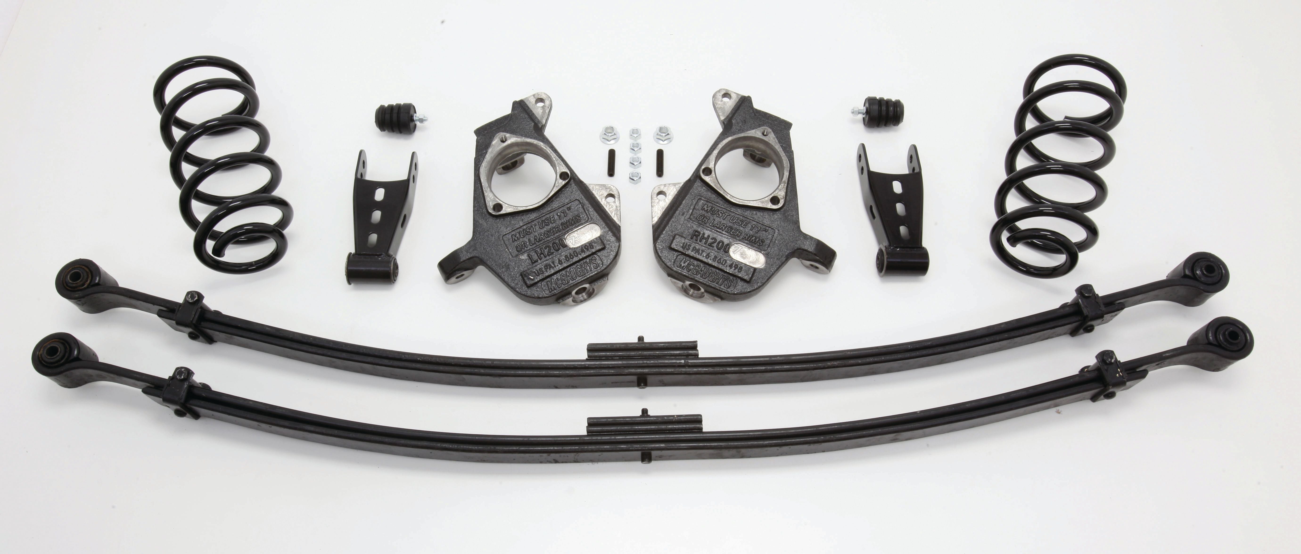 2007-13 S-Cab Silverado 3/5" Deluxe Drop Kit (Spindles, Coil Springs, Leaf Springs, Shackles, & Bump Stops)