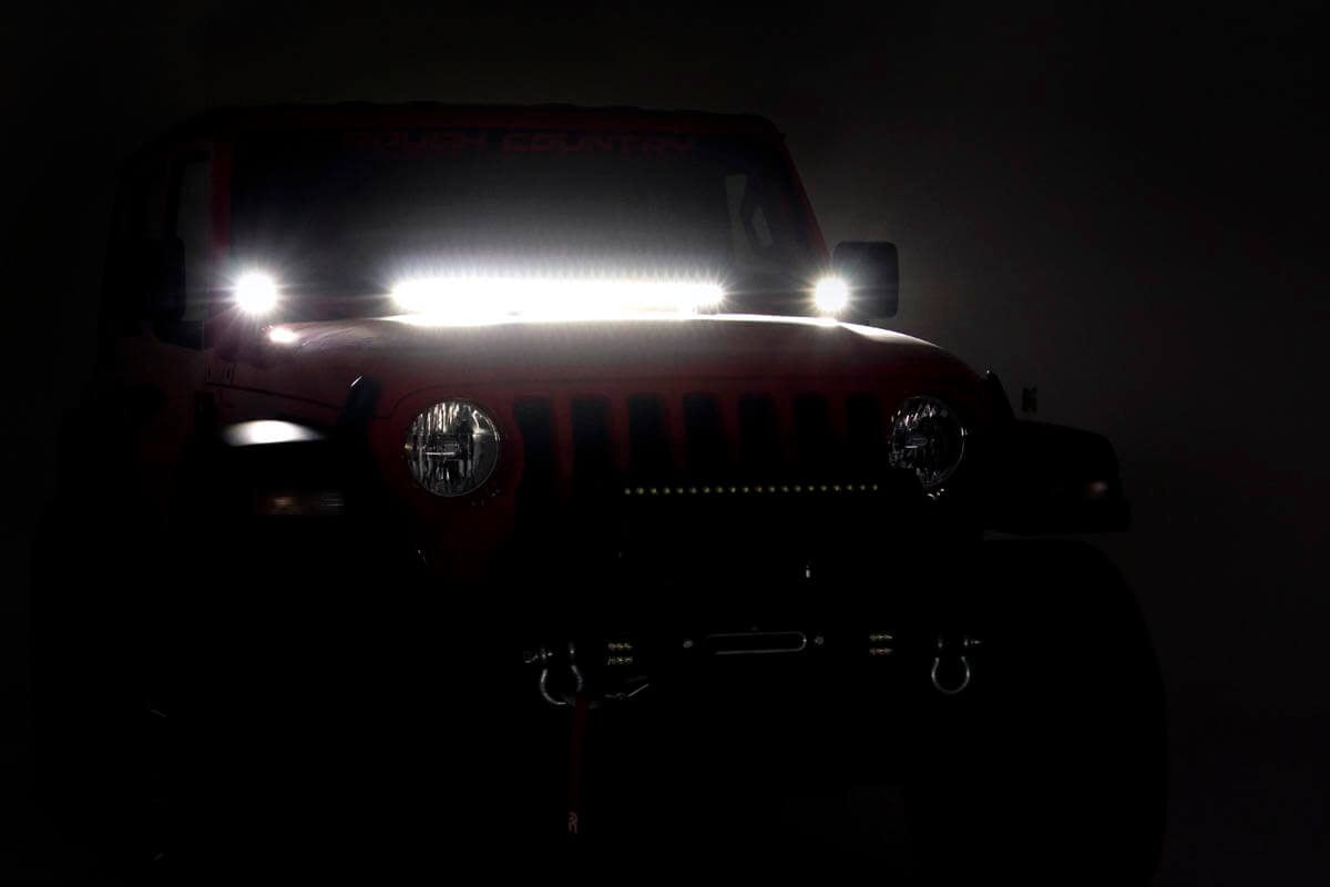LED Hood Kit 30 Inch Spectrum Series Jeep Gladiator JT/Wrangler JL (18-26) Rough Country