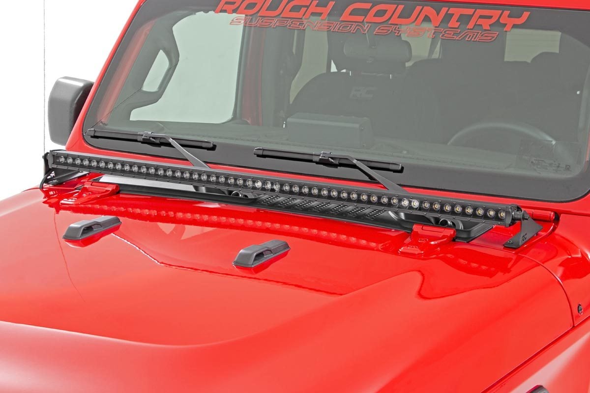 LED Light Kit Cowl Mount 50 Inch Spectrum Single Row Jeep Gladiator JT/Wrangler JL (18-26) Rough Country