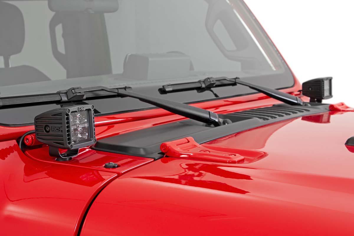 LED Light Kit Cowl Mount 2 Inch Spectrum Pair Jeep Gladiator JT/Wrangler JL (18-26) Rough Country