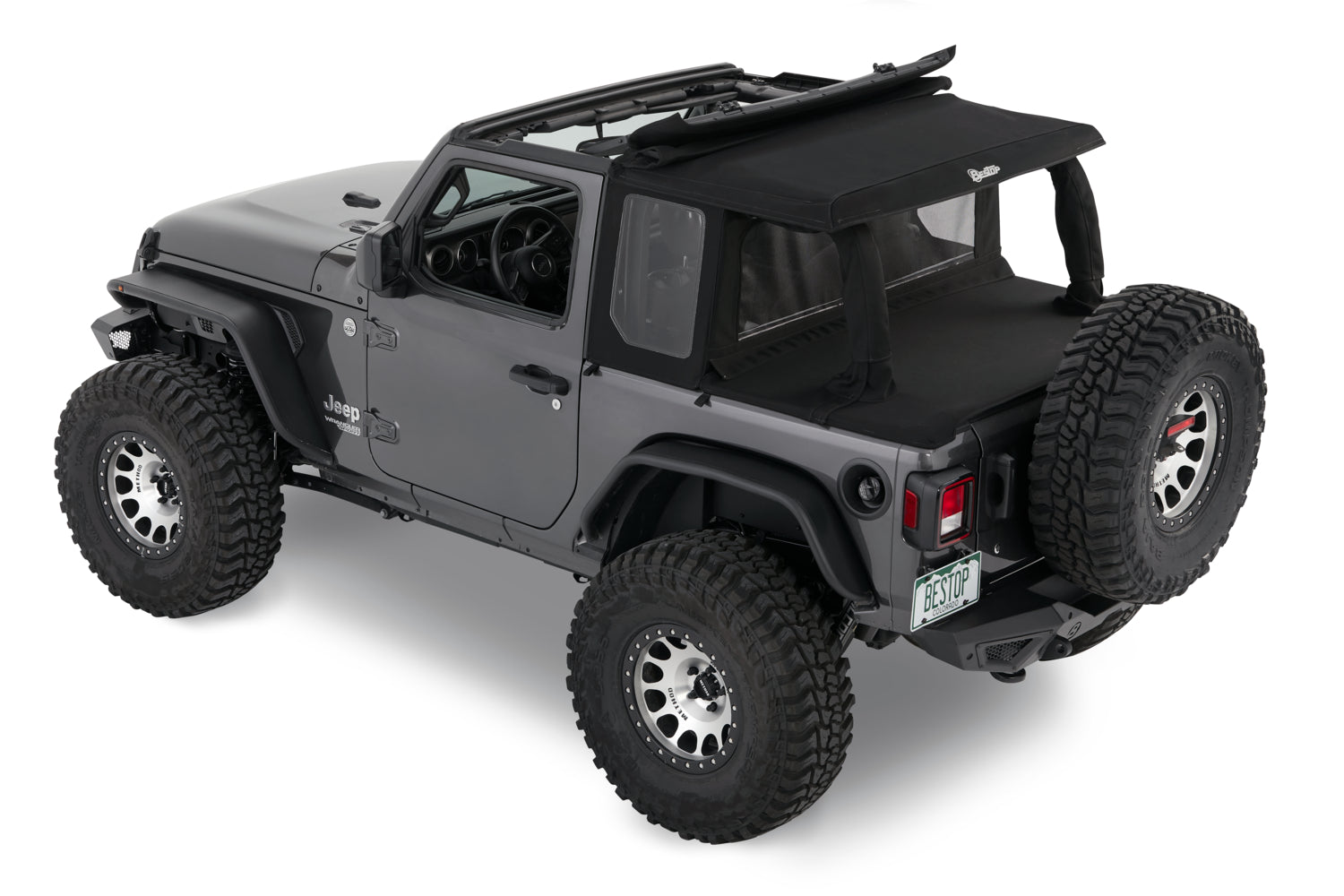 Halftop Conversion Kit Jeep '18-26 Wrangler JL 2-Door Premium Black Twill Bestop