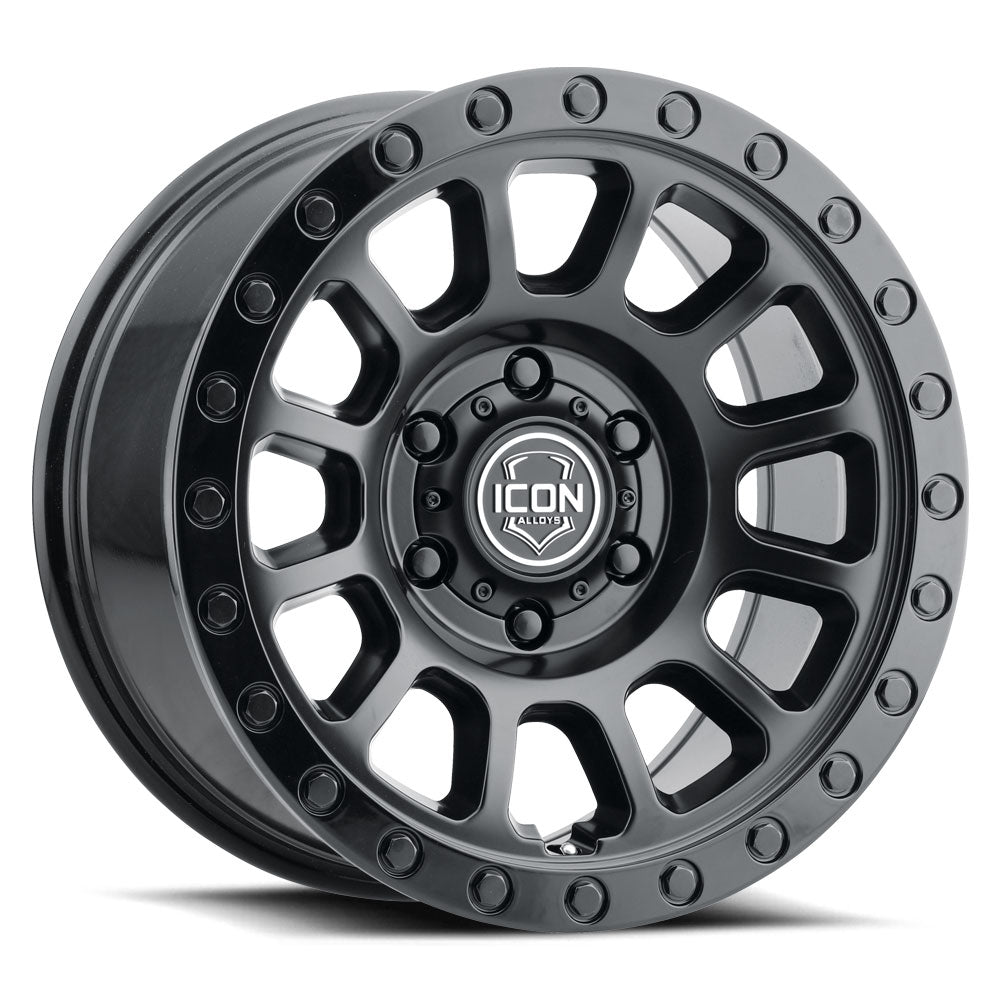 Hulse 18 X 9 / 8 X 180 12MM Offset 5.5 Inch Backspace Double Black, ICON Alloys