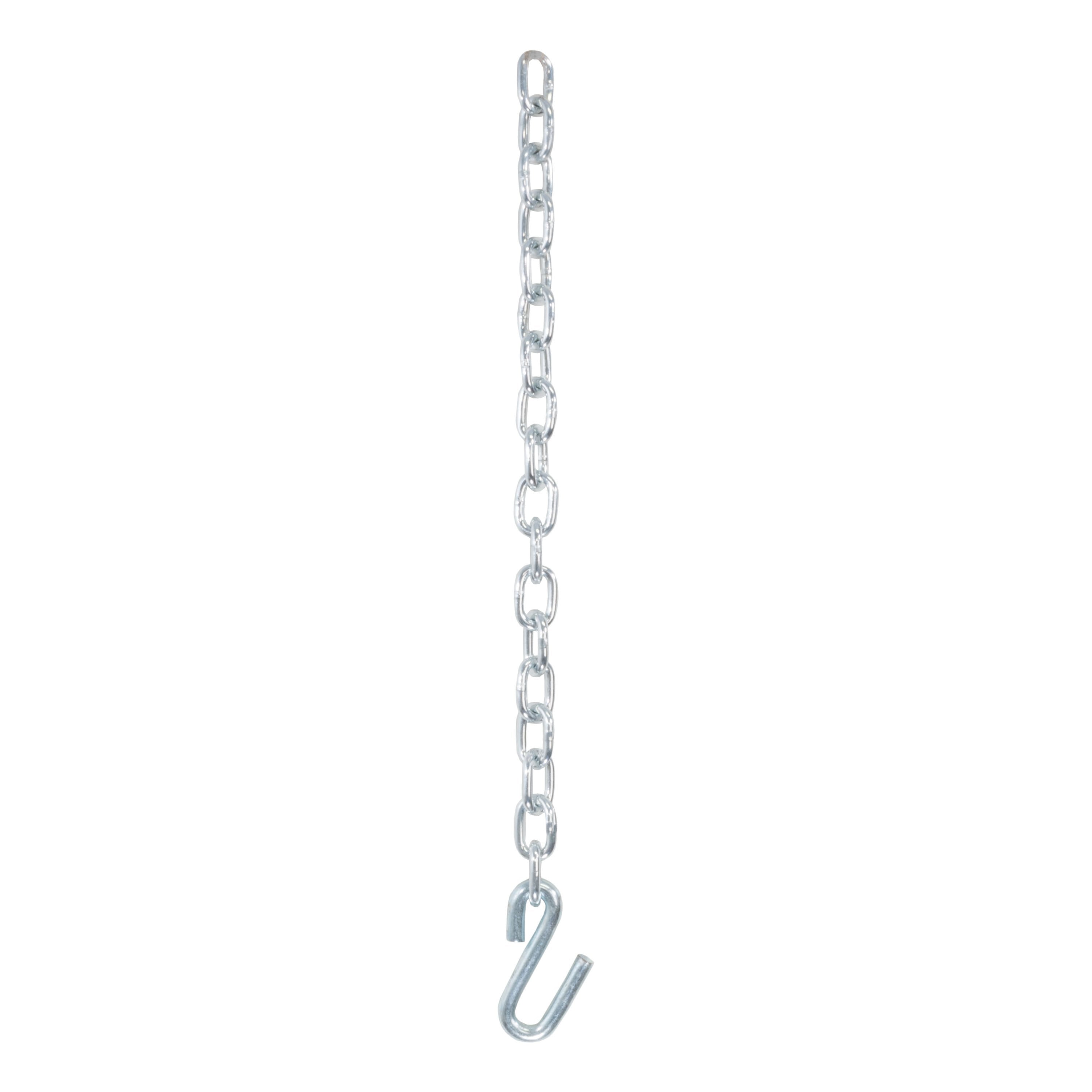 CURT 27-Inch Trailer Safety Chain with 17/32-In S-Hook, 7,000 lbs Break Strength Model 80300