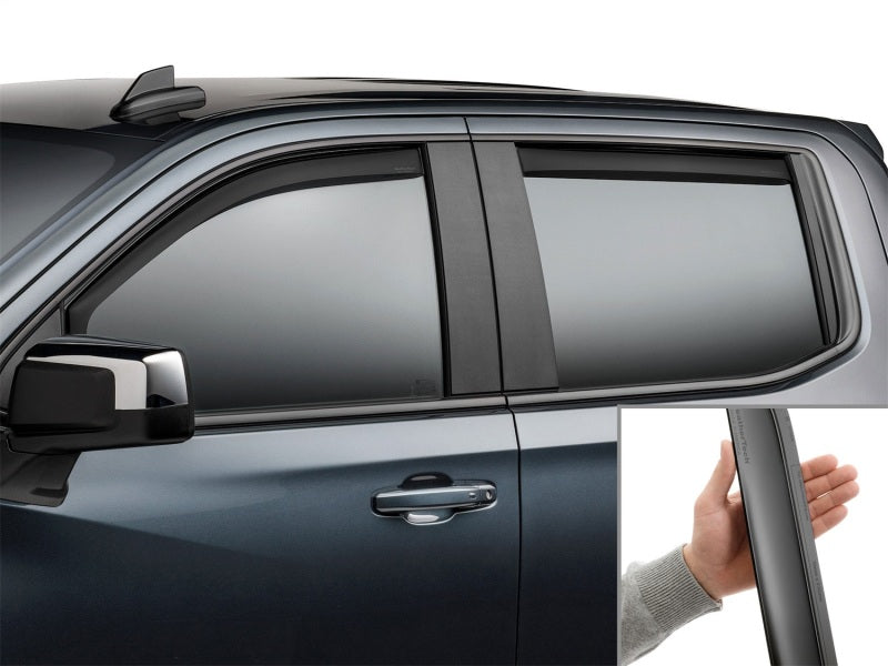 WeatherTech 19-26 Chevrolet Silverado 1500 Crew Front & Rear Side Window Deflectors - Matte Black