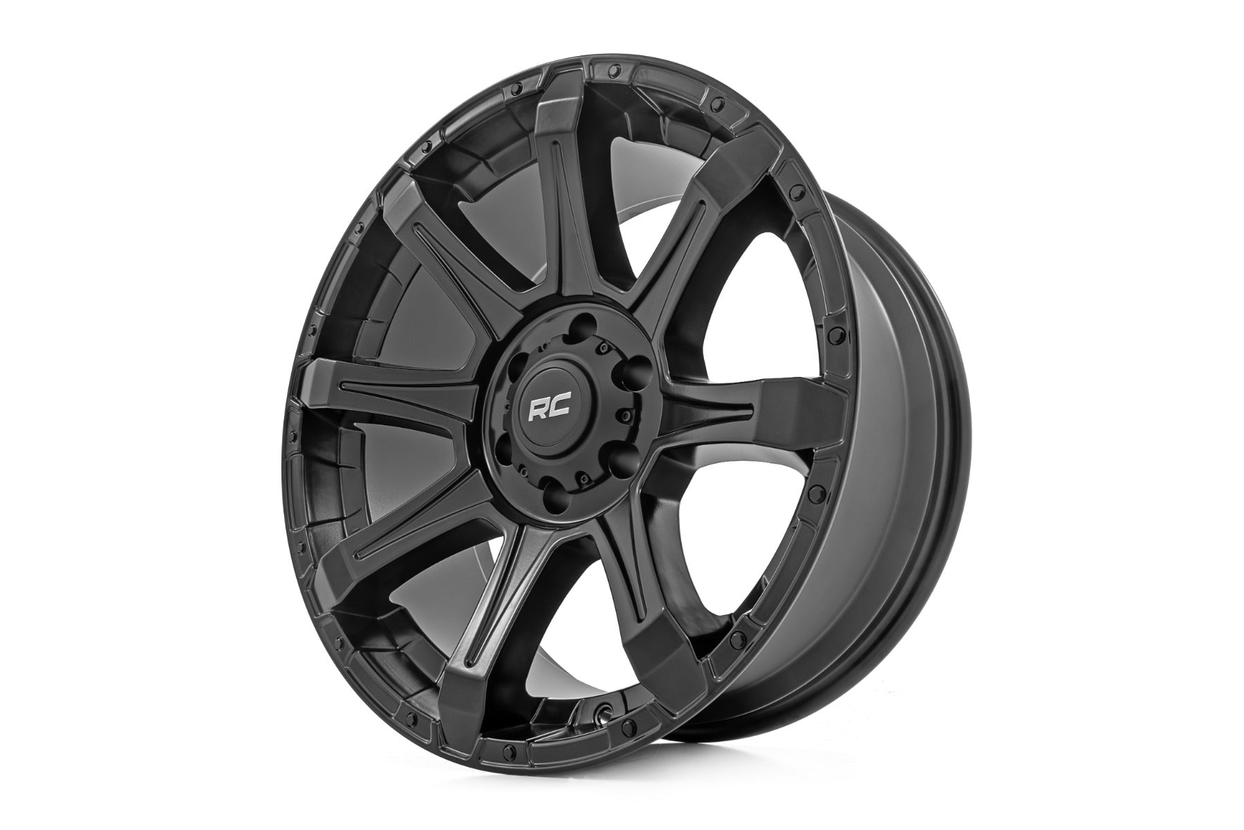 81 Series Wheel One-Piece Semi Gloss Black 20x10 6x135 -25mm Rough Country