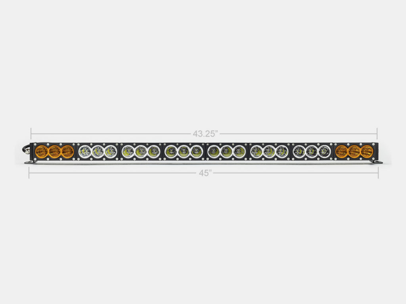 Cali Raised 43 Amber/White Dual Function Led Bar - Dual Function Wire Harness/Tall Dual Function Sw
