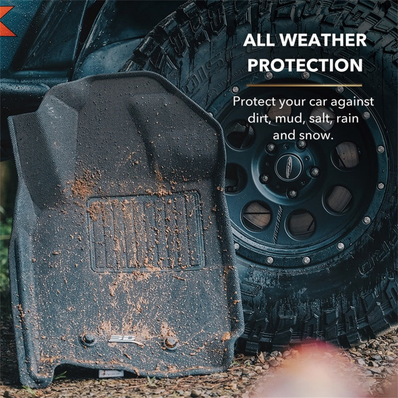 3D MAXpider black floormats for 2026 Tesla Model Y, designed for all-weather protection against dirt and moisture.