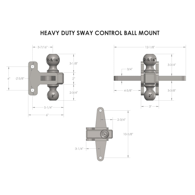 BulletProof Hitches Heavy/Extreme Duty Sway Control Ball Mount Model SWAYCONTROLBALL