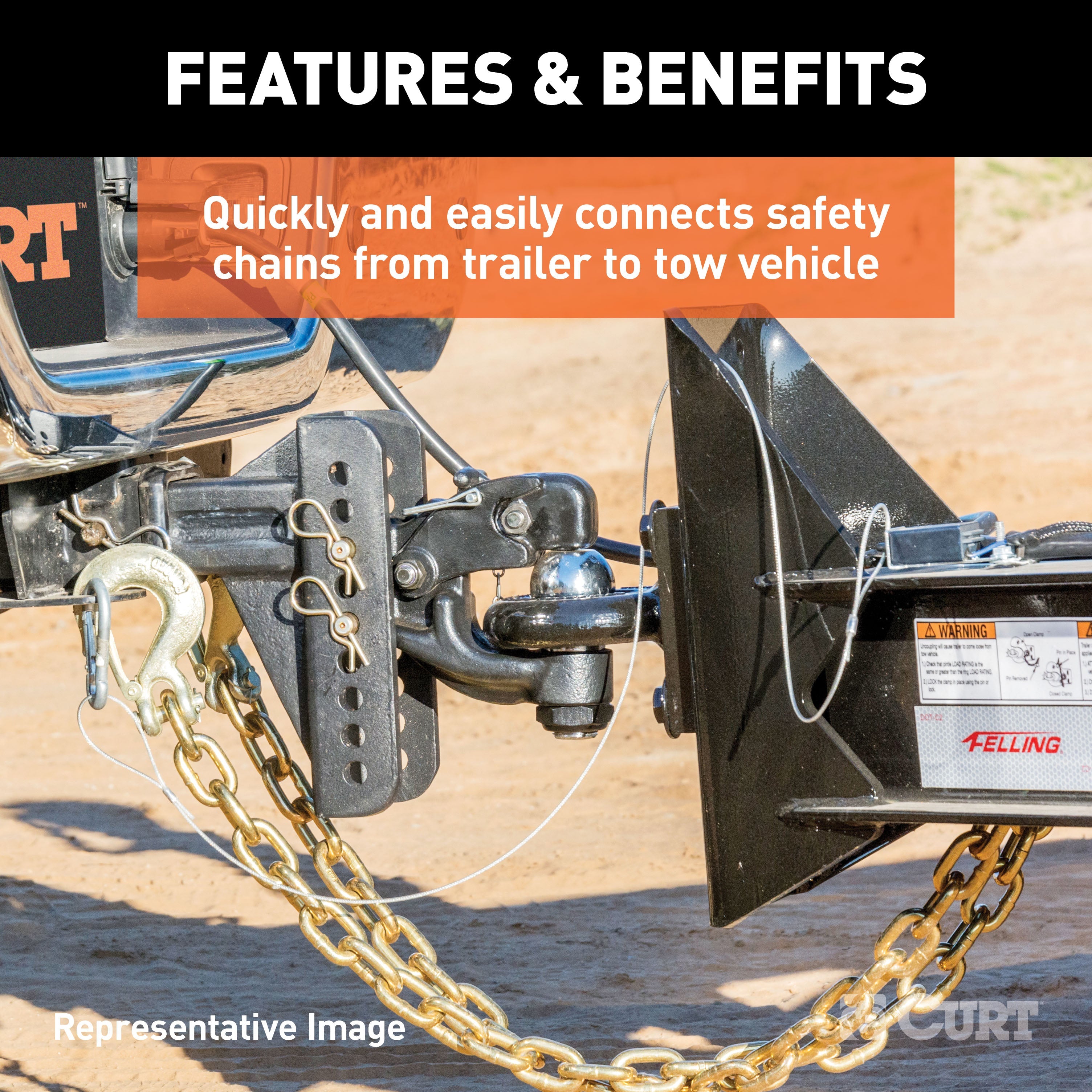 CURT 1/2-Inch Forged Steel Clevis Slip Hook with Safety Latch, 35,000 lbs, 1-1/4-In Opening, 1/2" Pin Model 81910