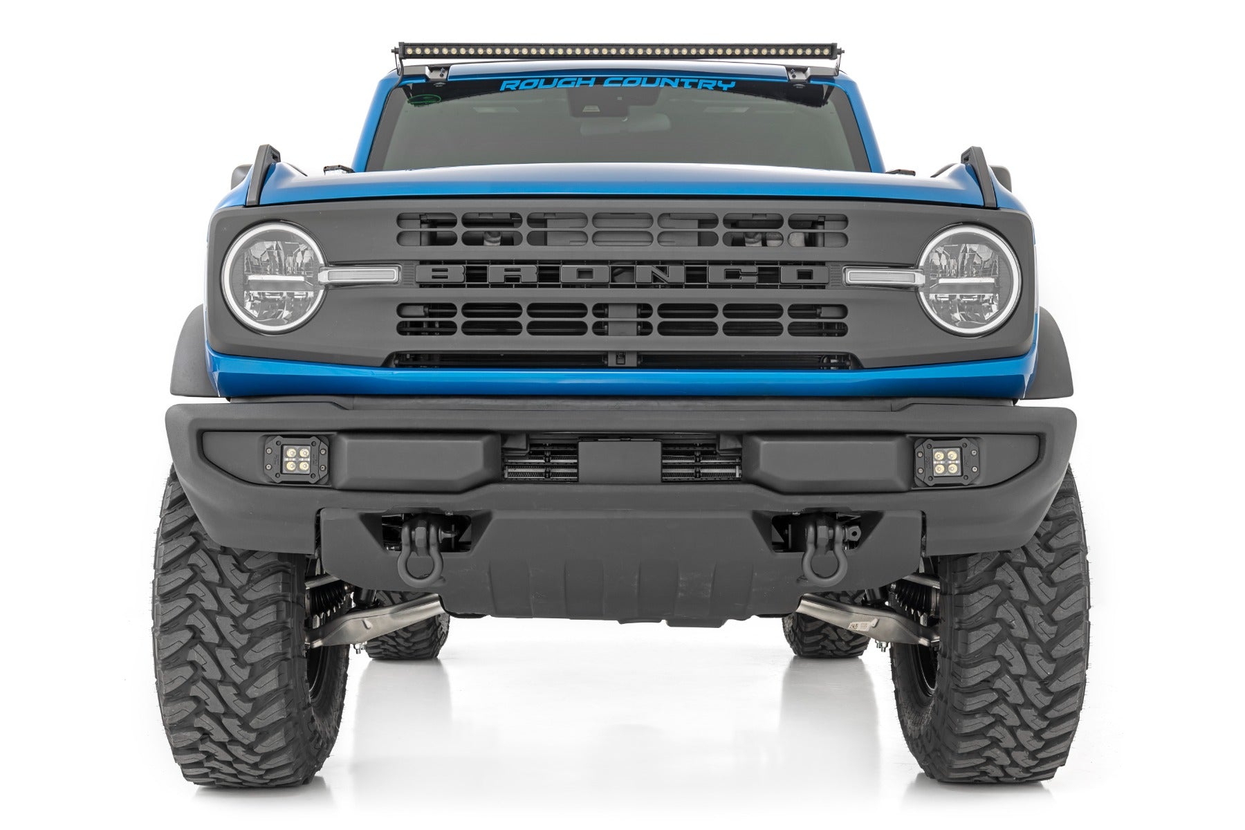 LED Light Kit Upper Windshield 50 Inch Spectrum Single Row Ford Bronco (21-25) Rough Country