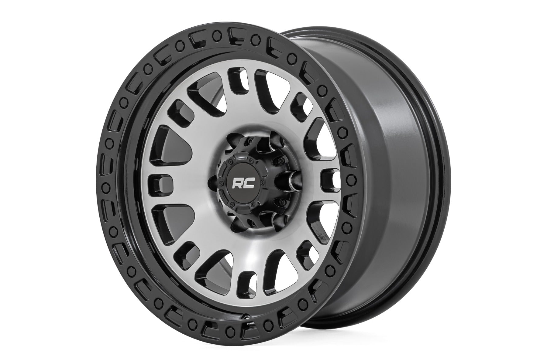 82 Series Wheel One-Piece Machined Semi Gloss Black 15x8 5x4.5 -19mm Rough Country