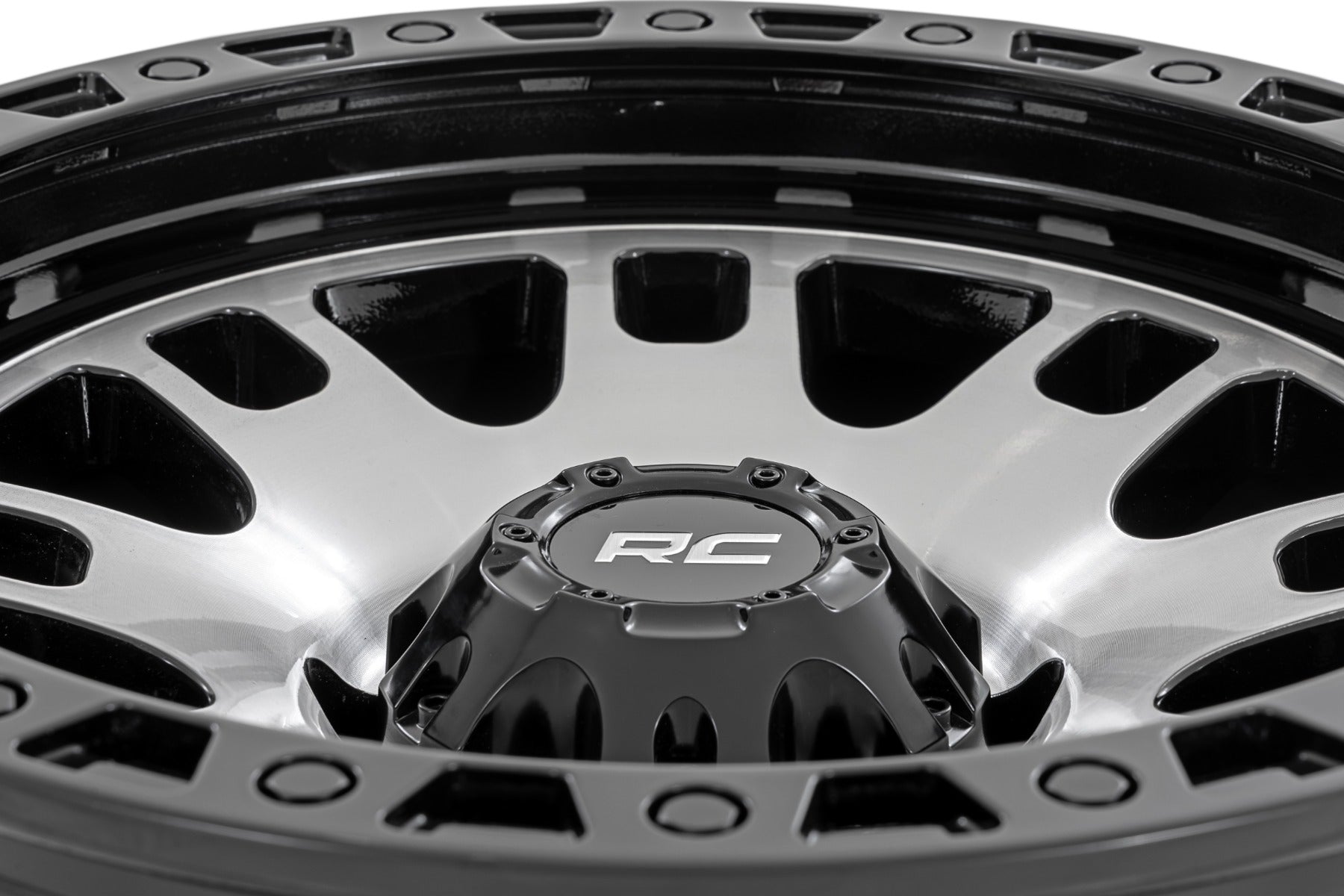 82 Series Wheel One-Piece Machined Semi Gloss Black 15x8 5x4.5 -19mm Rough Country