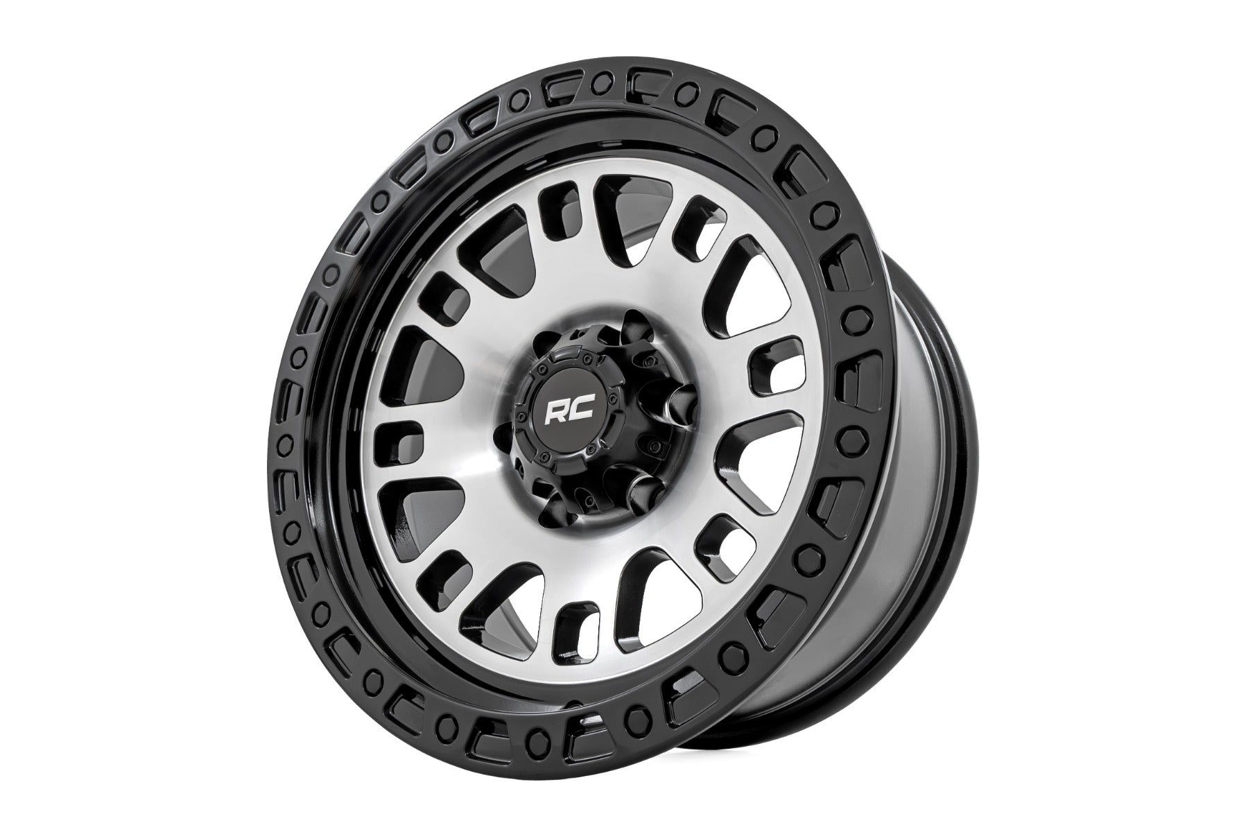 82 Series Wheel One-Piece Machined Semi Gloss Black 15x8 5x4.5 -19mm Rough Country