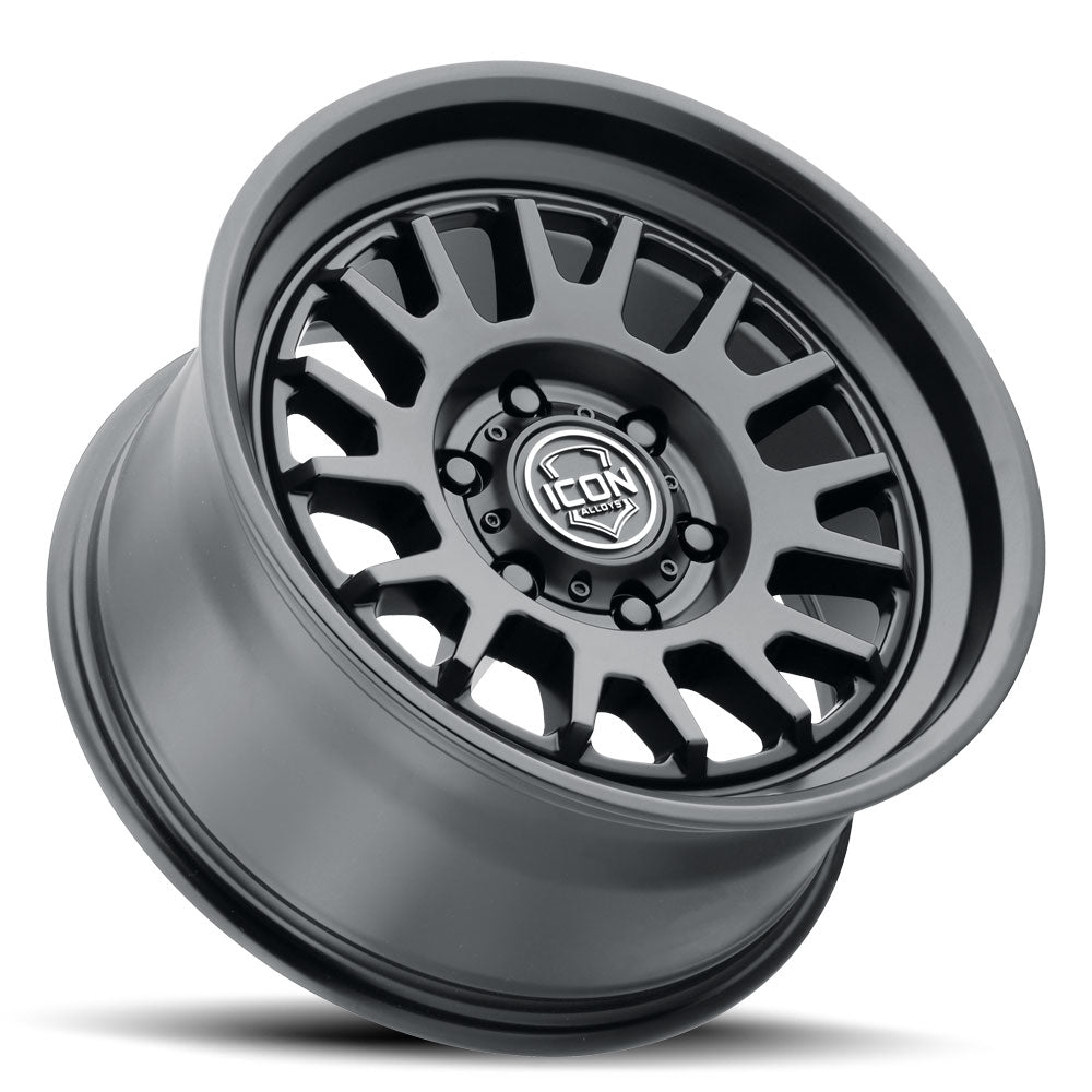 Anza 17 X 8.5 / 5 X 5 -6MM Offset 4.5 Inch Back Space Satin Black, ICON Alloys