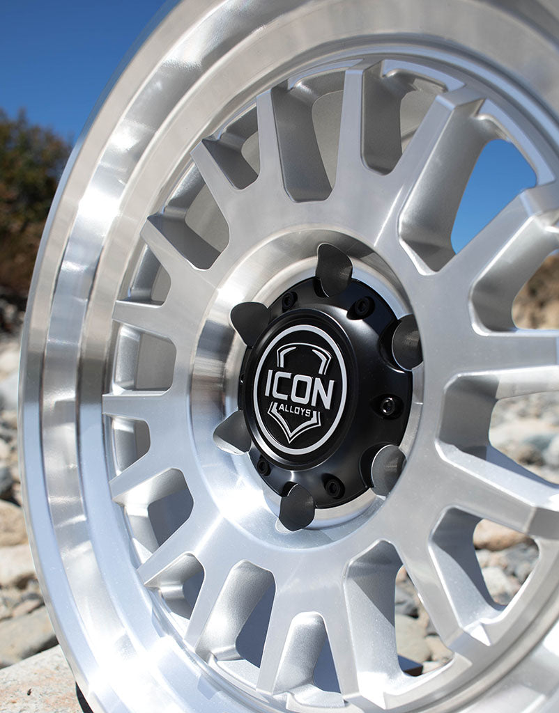 Anza 17 X 8.5 / 5 X 5 -6MM Offset 4.5 Inch Back Space Sliver Machined, ICON Alloys