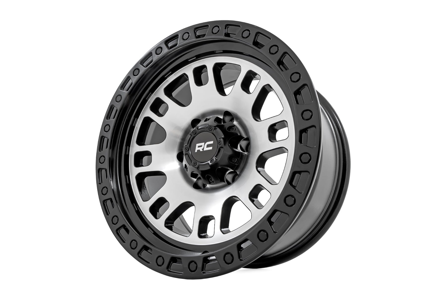 82 Series Wheel One-Piece Machined Semi Gloss Black 18x9 6x5.5 -12mm Rough Country
