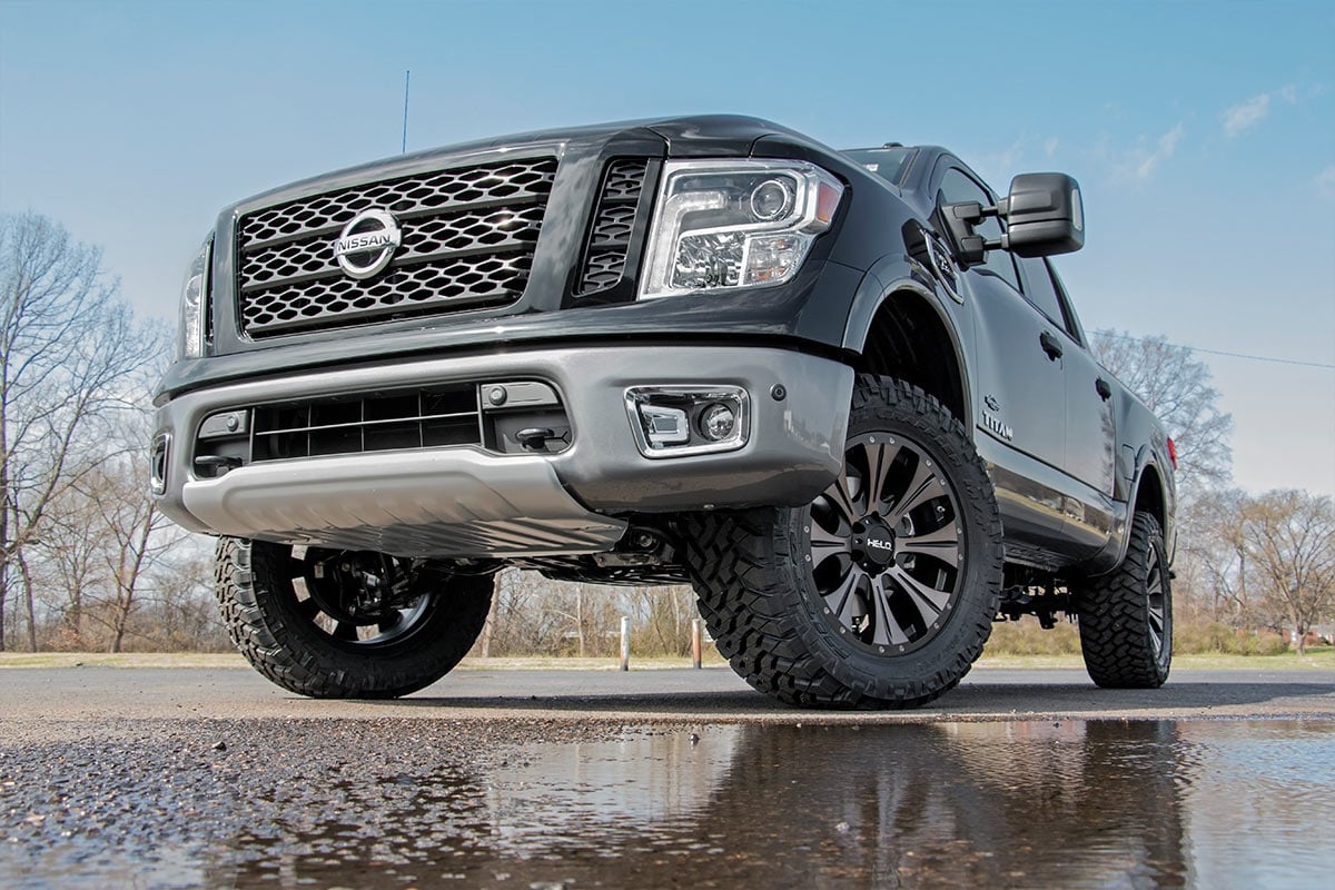 3 Inch Lift Kit N3 Struts & Shocks Red Nissan Titan 4WD (2017-2024) Rough Country