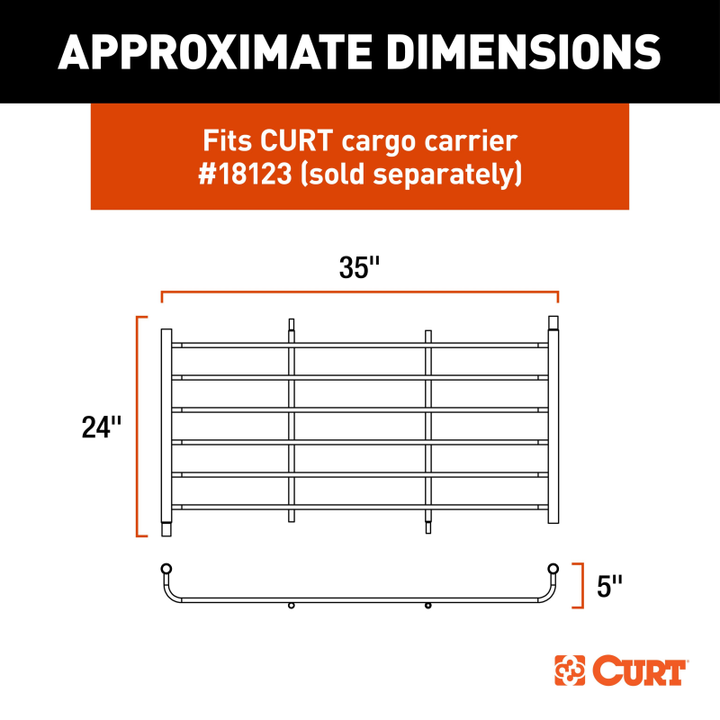 CURT 6 sq. ft. Black Steel Roof Rack Cargo Carrier Extension Model 18124