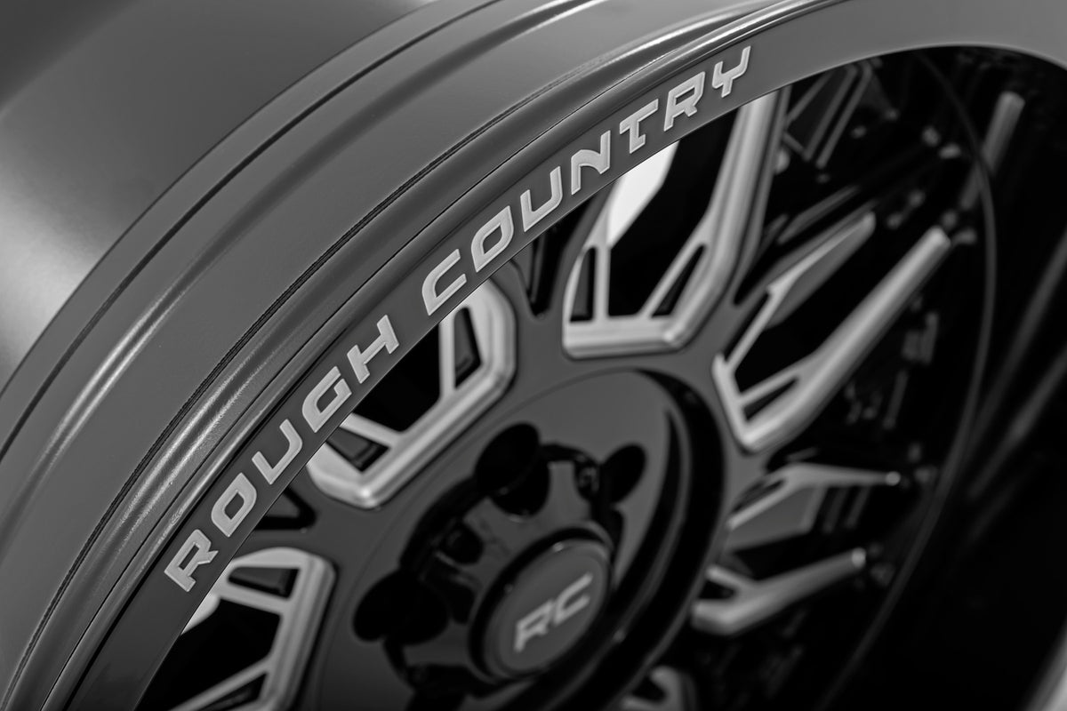 86 Series Wheel One-Piece Gloss Black 22x10 6x5.5 -25mm Rough Country